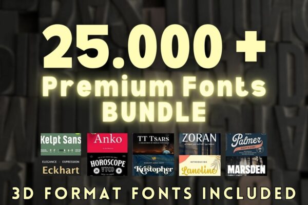 25000+ Premium Fonts